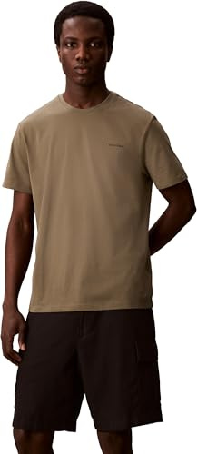 Calvin Klein Herren T-Shirt Kurzarm Micro Logo mit Rundhalsausschnitt