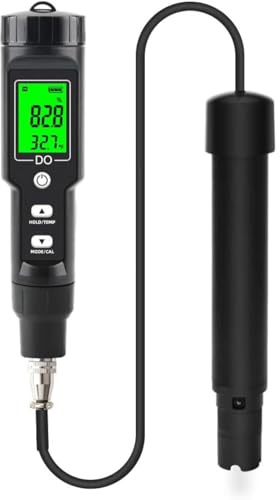 DEWIN Messgerät für Gelösten Sauerstoff, Digitaler Stifttyp Test für Gelösten Sauerstoff, 0,0-30,0 mg/L Detektor Messgerät Gelösten für Gelösten Sauerstoff Aquarien Aquakultur 190x175x45mm