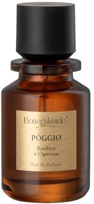 Bottega Verde - Pòggio, Eau de Parfum, Profumo Donna, 50 ml | Profumo Donna al Basilico e Cipresso, Fragranza Fresca ed Erbacea, Formula Vegana, Linea Momenti di Toscana