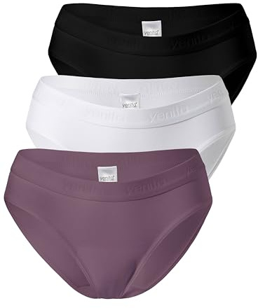 Yenita Damen Bustier, Hüftslip oder String -Baumwolle- 3er Set Sports Collection Unterwäsche - Sportliches Bustier & Slips für Alltag, Freizeit & leichte Sportaktivitäten wie Yoga/Pilates