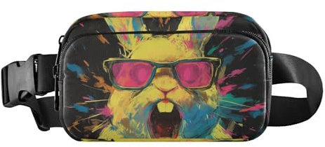 Bauchtasche mit Terror Rabbit bunt, niedlich, für Damen und Herren, Mini-Gürteltasche mit verstellbarem Riemen für Workout, Laufen, Wandern