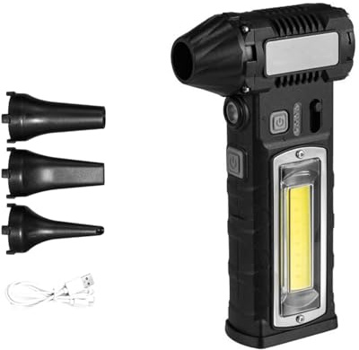 Puissant ventilateur extérieur LED avec batterie rechargeable et lampe lumineuse pour camping, jardinage, tâches nocturnes, ventilateur rechargeable USB C