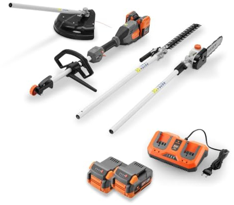 Multitool 3 in 1 FUXTEC E2MTSET • 40 V • Decespugliatore a batteria con accessorio motosega e tagliasiepi • Tagliaerba • Decespugliatore con attacco rapido • Attrezzo combinato