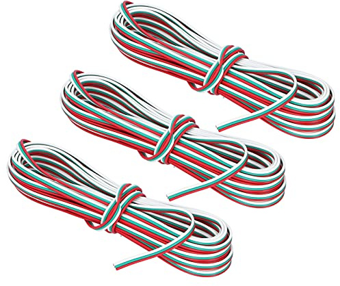 FTVOGUE Câble d'extension de Bande Lumineuse avec Noyau en Cuivre Pur, Rallonge de Bande LED à 3 Broches, 10 M, Fil en PVC pour Connexion de Lumineuse RVB, Utilisation pour éclairage Intérieur