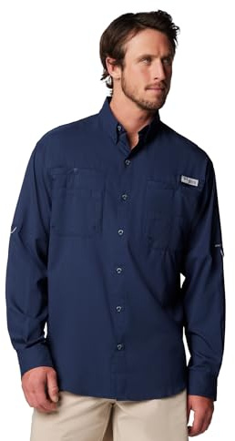 Columbia Men's Discontinued PFG Tamiami Ii Long Sleeve Shirt, Collegiate Navy, X-Small
