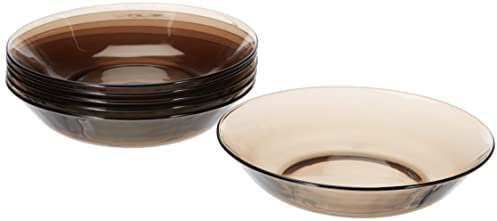 Duralex Lote de 6 Platos de calota de 20,8 cm, diseño de Lirio, marrón, 21 cm, 6