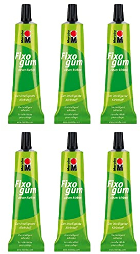 Marabu 6 x Montage-Kleber Fixogum Rubber Cement, 50 g Tube