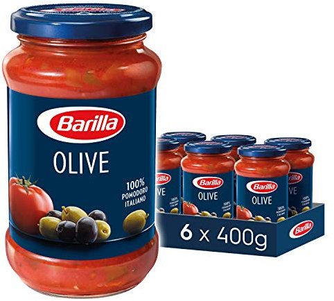 Barilla Pastasauce Olive – Sauce mit Oliven 6er Pack (6x400g)