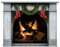lepni.me Autocollant Mural Cheminée avec feu Brûlant Décalcomanie Murale Décoration Bois de Chauffage Affiche Photoréaliste (Moyen Ivoire de Noël)