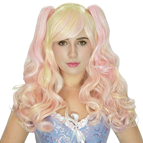 Ladieshair Cosplay Perücke farbmix blond pink 65cm lolita