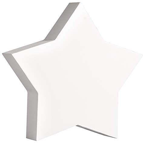 Rayher 62680000 MDF- Symbol Stern, weiß, 11 cm, Stärke 2 cm, 3D-Stern Holz, Holz-Stern