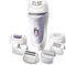 Remington Smooth&Silky 7-in-1 epilator EP7035, Including Women's Razor, Callus Remover, epilator, Massage, Detail, Angle and exfoliating Attachment, White