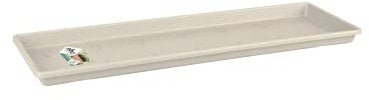 Elho Green Basics fioriera con sottovaso 60 cm – Piattino, in cotone, bianco, 57.8 x 14.8 x 2.4 cm