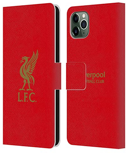 Head Case Designs Officially Licensed Liverpool Football Club Gold Logo On Red Liver Bird Leather Wallet Case Compatible With Apple iPhone 11 Pro Max