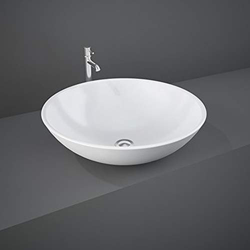 Inbagno Lavabo da appoggio in Ceramica - Diametro 45.5 - Altezza 16 cm - Lavandino Design Tondo RAK Serie Diana
