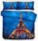 Enhome Bettbezug Bettwäsche Set, 3 Teilig 3D Moderne Stadt Erwachsener Kind Weiche Mikrofaser Bettwäsche-Set Bettbezüge mit Reißverschluss + 2 Kissenbezüge (135x200cm,Paris)