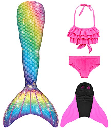 shepretty meerjungfrauenflosse mädchen Neuer Mermaid Tail Badeanzug für Erwachsene und Kinder,xiaofenJCKA09+WJF48-D-130