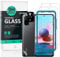 Ibywind Cristal Templado para Redmi Note 10/Redmi Note 10S(6.43),con Metálico Protector de Lente de Cámara,Atrás Pegatina Protectora Fibra de Carbono,Incluyendo Kit de instalación fácil
