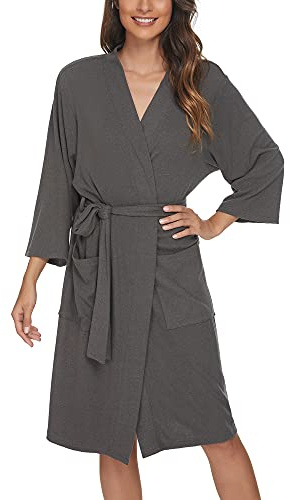 U2SKIIN Women Cotton Dressing Gown, Short Lightweight Dressing Gown for Womens Soft Warm Spa Bathrobe