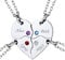 Friendship Necklace for 4--Personalised Birthday Gifts for Friend--Engravable Puzzle Set Necklace with 4 Birthstones