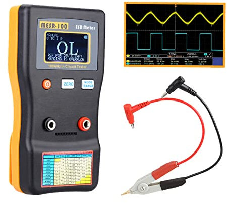 MESR-100 Kondensator-Tester, Geevorks Schaltungsprüfer, Ohm-Messgerät mit SMD-Testclip, automatischer Bereichskondensator zur Messung von Kapazitätswiderstandskreis