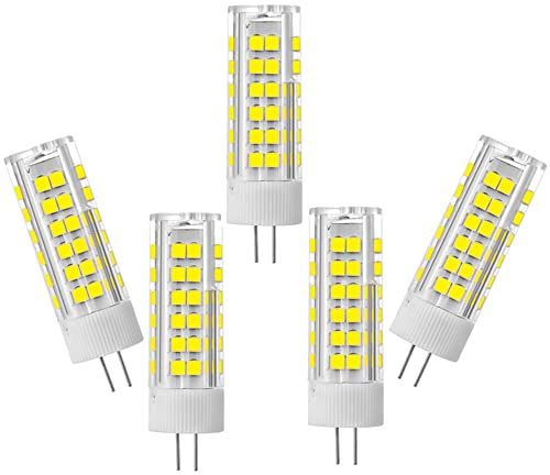 Ruihua 5 Packungen G4 7W Kaltes Weiß 6000K LED Kapsel Glühbirnen(70W Halogenlampenäquivalent) 700LM Mini Maisbirnen Nicht Dimmbar Bi-Pin Sockel G4 Energiesparlampe AC 220-240V