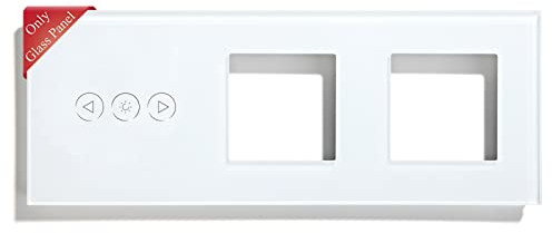 BSEED Rahmen Glasrahmen Panel für Smart Dimmer Lichtschalter und Steckdose Kristall Glasscheibe Glaspanel für Wlan Dimmer Wandlichtschalter und Steckdose 3 Fach Weiß 228mm