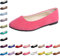 Hwalleum Women's Ballet Flats, Womens Simple Casual Flat Shoes Solid Color Pumps Ladies Girls Dolly Ballet Ballerina Work Smart Office Formal Comfort Pointed Toe Slip On Flats Shoes Peach Red