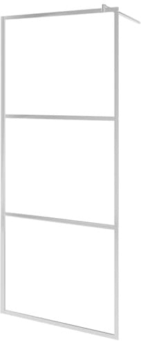 vidaXL Duschwand Begehbar mit Halbmattiertem ESG-Glas Spritzfest Duschabtrennung Duschtrennwand Duschkabine Dusche 80x195cm Alu Edelstahl