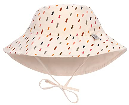 LÄSSIG Baby Kinder Sonnenhut Strandhut Sommerhutatmungsaktiv UV-Schutz 80 Strokes Offwhite/Multicolor, 7-18 Monate, Größe: 46/49