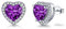 SNORSO Clous D'oreilles Argent Pour Femme Fille, Boucles d'oreilles Zircon Cubique Coeur, Boucles d'oreilles Améthyste Pierre de Naissance Violet Fevrier, Cadeau Anniversaire Mariage pour Femme Fille