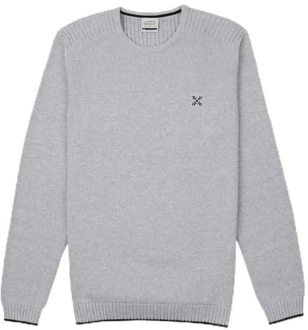 OXBOW P0POLMI Pull col Rond Tricotage Fantaisie Gris Chiné