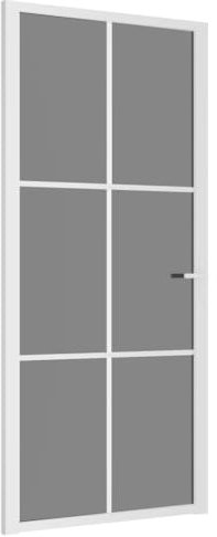 vidaXL Innentür Modernes Design Glastür Komplettset Zimmertür Tür Drehtür Wohnungstür mit Montagezubehör 93x201,5cm Weiß ESG-Glas Aluminium