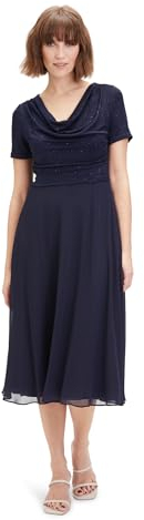 Vera Mont Damen Cocktailkleid im Glitzer-Look Patch Dark Blue/Dark Blue,46