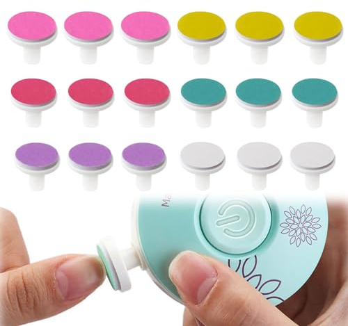 Lime à Ongles Electrique 18 Pièces Outils éLectriques Accessoire Givré Feuille Meuleuse Disque de Ponçage Remplacement électrique Tête Rechange Broyeur pour Coupe Ensembles Manucure