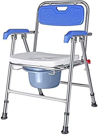 Nachttisch-Toilettenstuhl für Erwachsene, mit abnehmbarer Bettpfanne, tragbarer Klappstuhl mit integrierter Toilette für Menschen mit Behinderungen, ältere Menschen und andere bis zu 100 kg, vers