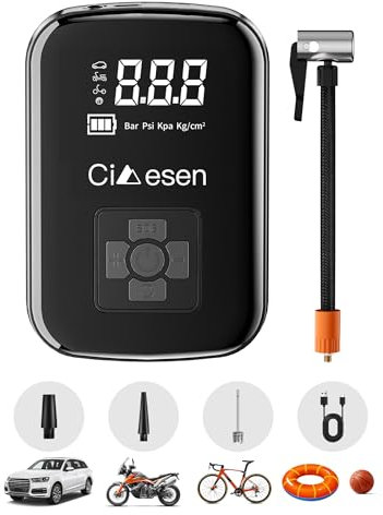 Compresor de aire portátil de inflador de neumáticos inalámbrico, compresor de aire portátil para coche, bomba de bicicleta compacta, bomba de aire de 150 PSI para neumáticos de coche, inflables