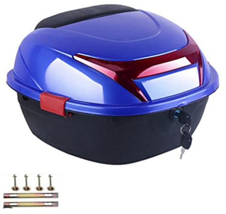 Psytfei Top Case Universal Motorrad Topcase Motorradkoffer PP Motorrad Kofferraum Tour Heckbox Großes Fassungsvermögen Helmgepäck Motorrad Hecklagerung Trägerkoffer für Elektromobile (Blau)
