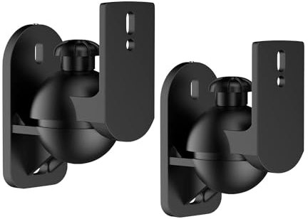 Saifsmart Adjustable Speaker Wall Mount Holder, Bookshelf Speaker Wall Mount Brackets, Surround Sound Speaker Mounts Capacity Upto 3.5 kg Black 2 Pair