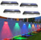 Auting Lampada da parete solare per esterni, 4 pezzi, impermeabile, per esterni, giardino, terrazza, giardino, parete, gradini e scale, bianco caldo/multicolore