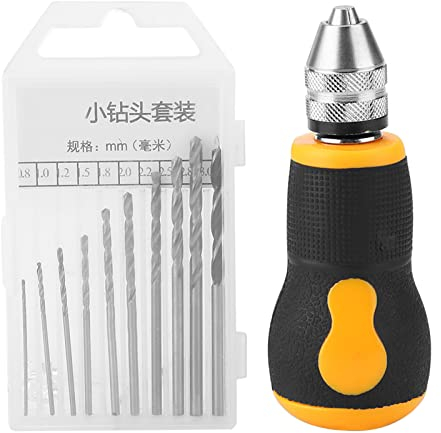 Mikro-Mini-Handbohrwerkzeug, Harz-Handbohrmaschine, Tragbares Mikro-Werkzeug-Set, Kleine Handbohrmaschine, Verstärker, 10 Stück Bohrer, 0,8–3,0 Mm, Kleine Bohrmaschine,