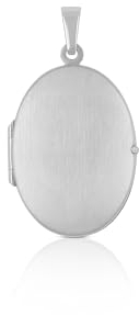 MUAU Schmuck Anhänger Medaillon Weissgold 750, 30x17mm