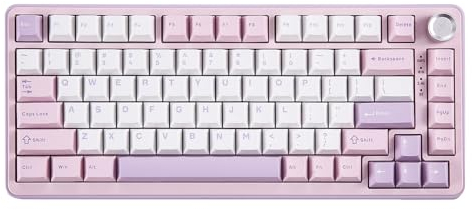 YUNZII B75 PRO Wireless Mechanical Keyboard,75% Layout with Knob,Hot Swap Gasket Custom Structure,Creamy Pre-lubed Switches,RGB Backlit,Bluetooth/Type-C/2.4G for Win/Mac(Blue Grey Switch,Purple)
