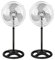 UBOON Ventilador de Pie AONE, 18 Pulgadas (45 cm), 70W-80W, Oscilante, 3 Velocidades, Altura Ajustable 110-130 cm, Motor Silencioso, Fácil de Montar (PACK DE 2)
