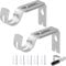 KOZOY Verstellbare Gardinenstangen Halterung, Ø20-25mm Premium Metall Wandhalterung 2 Stück Silber Vorhangstange Halter mit Dübelschrauben für Schlafzimmer Kleiderstange Spannstange