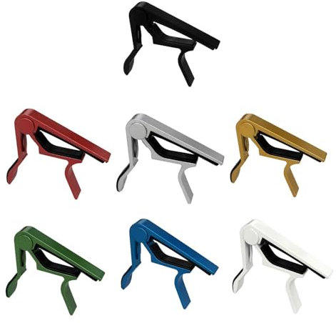 F Fityle Lot de 7 capodastres de guitare réglables, 7 couleurs, pince légère et colorée, pour guitare électrique, instrument à cordes