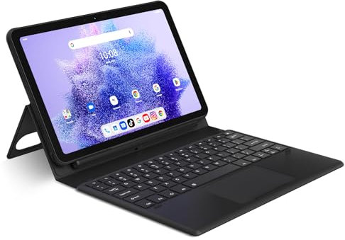 UMIDIGI Active T1 Tablet Tastiera Wireless,Ultra Sottile con Multi Touch Integrato Touch Pad Tastiera Tablet,Nessuna Ricarica Richiesta,Custodia Protettiva Regolabile e Resistente,Nero