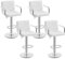 Yaheetech Lot de 4 Tabourets de Bar avec Accoudoirs Réglables en Hauteur Siège Rotatif sur 360°, Chaises de Bar en Similicuir et Pied en Métal, Tabouret Haut Moderne pour Bar Salle à Manger Blanc