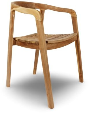 BURI Teaksessel 53x55x78cm Sessel aus Teakholz Stuhl Holz Möbel Teak Modern Stabil Balkon Esszimmer Holzstuhl Gartenmöbel Balkonstuhl Esszimmerstuhl Küchenstuhl Wohnen Holzsessel Teakstuhl