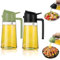Dictien Spruzzatore per olio 2 in 1,Spruzzo di Olio per Friggitrice ad Aria Calda 470ml,Spray Olio Per Friggitrice ad Aria, Erogatore di Olio Della Bottiglia da Cucina per Cucina (Verde+Nero)